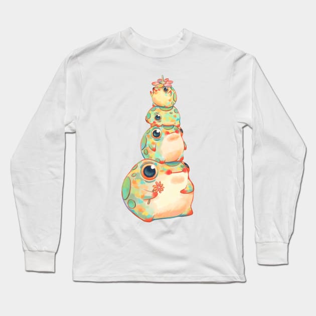 Frog Stack Long Sleeve T-Shirt by Lucracia Ray